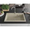 Mexen Elix graniidist valamu, ühekohaline, 800 x 500 mm, beež, kroomitud sifoon - 6527801005-69
