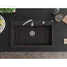 Mexen Elix zlewozmywak granitowy 1-komorowy 800 x 500 mm, czarny/złoty metalik, syfon chrom - 6527801005-75