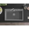 Mexen Elix évier de cuisine 1 bac en granit 800 x 500 mm, gris, siphon chromé - 6527801005-71