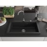 Mexen Elix évier en granit 1 bac 800 x 500 mm, noir, siphon chromé - 6527801005-77