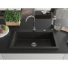 Mexen Elix granīta izlietne ar vienu kameru 800 x 500 mm, melna/zeltīta metāliks, hromēts sifons - 6527801005-75