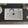 Mexen Elix granitni sudoper s jednom komorom 800 x 500 mm, bijeli, crni sifon - 6527801005-20-B