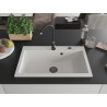 Mexen Elix granitni sudoper s jednom komorom 800 x 500 mm, bijeli, crni sifon - 6527801005-20-B