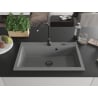 Mexen Elix Granitspüle 1-Becken 800 x 500 mm, Grau, Schwarzer Siphon - 6527801005-71-B