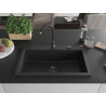 Mexen Elix granitni sudoper s jednom komorom 800 x 500 mm, crni/srebrni metalik, crni sifon - 6527801005-73-B