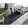 Mexen Elix graniitköögivalamu 1-kausiga 800 x 500 mm, must täpiline, must sifoon - 6527801005-76-B