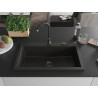 Mexen Elix zlewozmywak granitowy 1-komorowy 800 x 500 mm, czarny/złoty metalik, syfon czarny - 6527801005-75-B