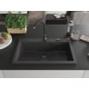 Mexen Elix Granitspüle 1-beckig 800 x 500 mm, schwarz gesprenkelt, Siphon schwarz - 6527801005-76-B