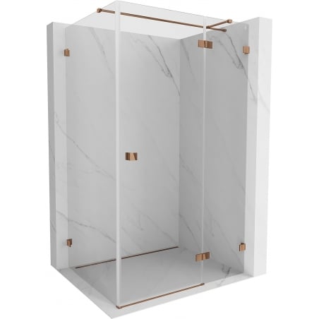 Mexen Lunar T hinged shower enclosure right 135 x 90 cm, transparent, rose gold - 834T-135-090-60-00-P