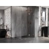 Cabine de douche pivotante droite Mexen Lunar T 115 x 70 cm, transparent, cuivre brossé - 834T-115-070-65-00-P