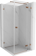 Mexen Lunar T desna preklopna tuš kabina 110 x 110 cm, prozirna, ružičasto zlato - 834T-110-110-60-00-P