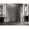 Mexen Lunar T desna preklopna tuš kabina 110 x 110 cm, prozirna, ružičasto zlato - 834T-110-110-60-00-P