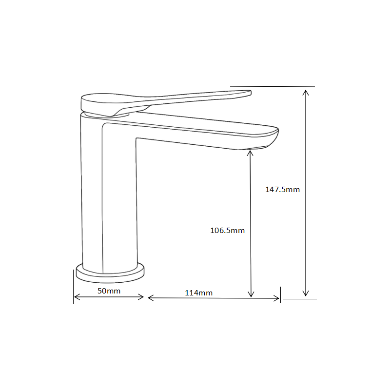 Mexen Largo robinet de lavabo, noir - 73700-70