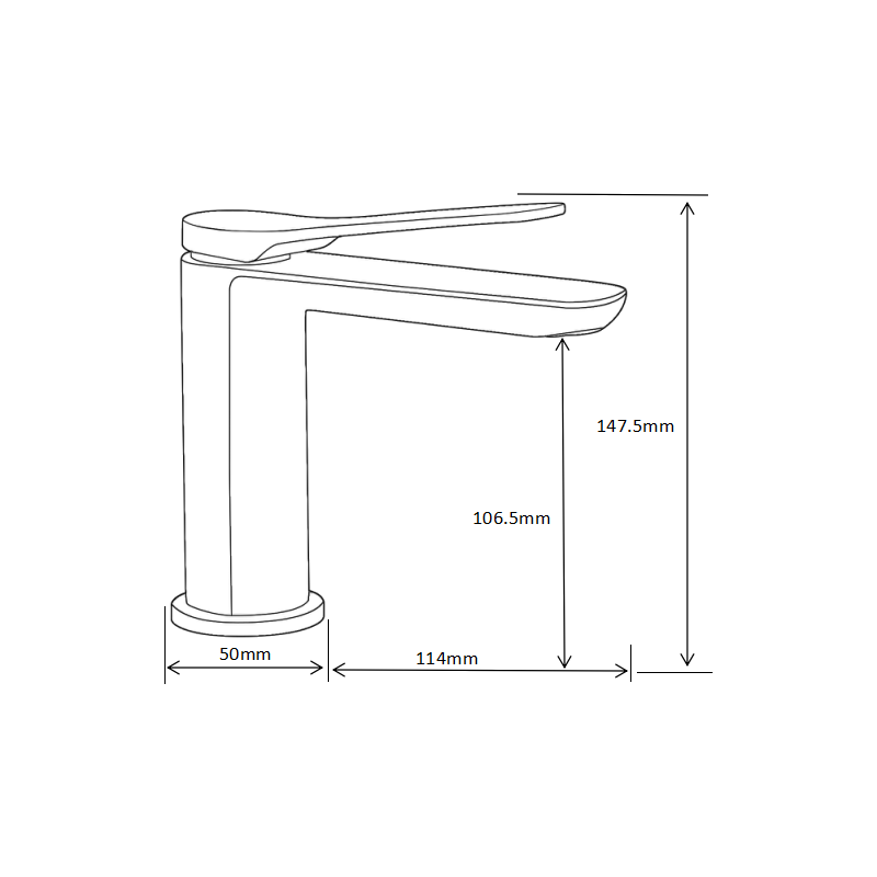 Mexen Largo washbasin tap, black - 73700-70