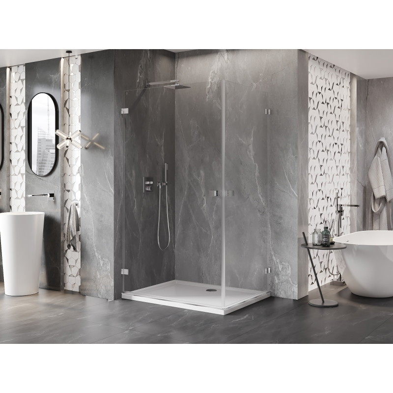 Mexen Lunar-B Duo preklopna tuš kabina 75 x 70 cm, prozirna, kromirana - 832-075L-070P-01-00