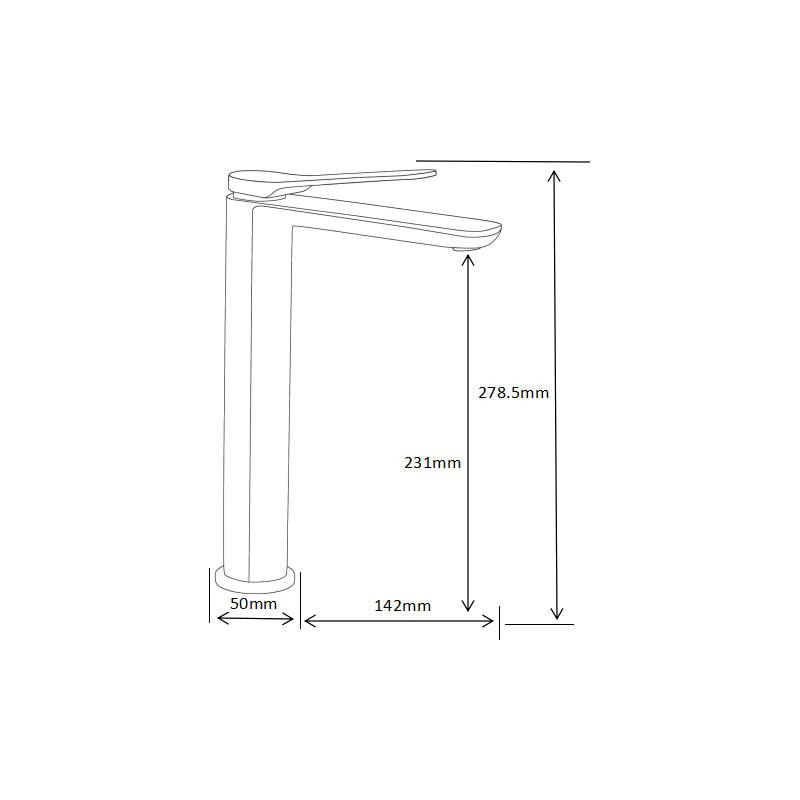 Mexen Largo grifo de lavabo alto, cromo - 73710-00
