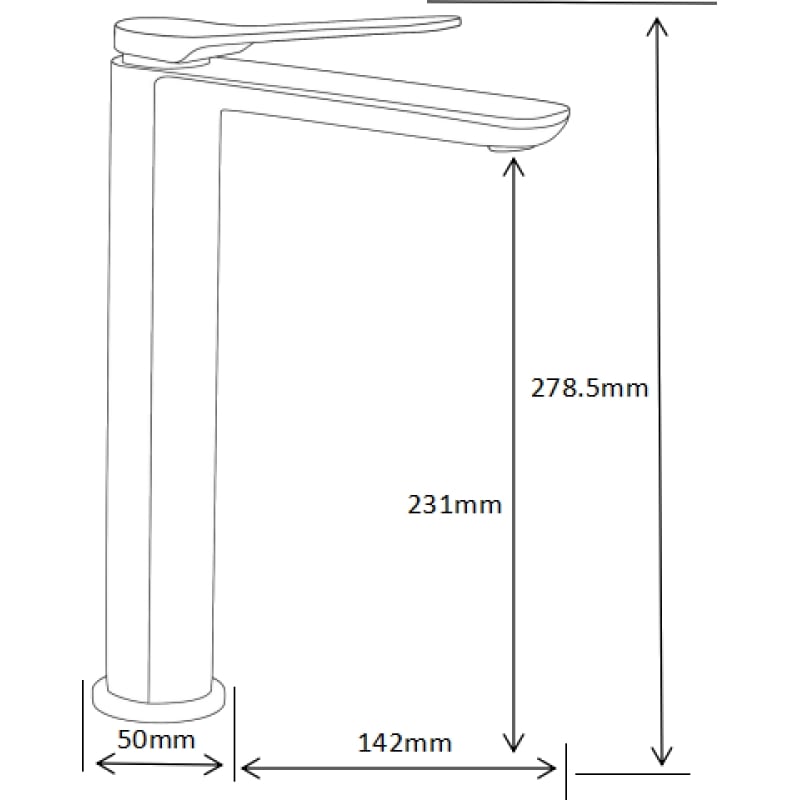 Mexen Largo tall washbasin faucet, chrome - 73710-00