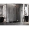 Mexen Lunar T tuš kabina s preklopnim vratima desna 140 x 100 cm, prozirna, brušena bakrena - 834T-140-100-65-00-P