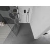Mexen Kioto paroi de douche Walk-in 100 x 200 cm, vague blanche 8 mm, noire - 800-100-101-70-97