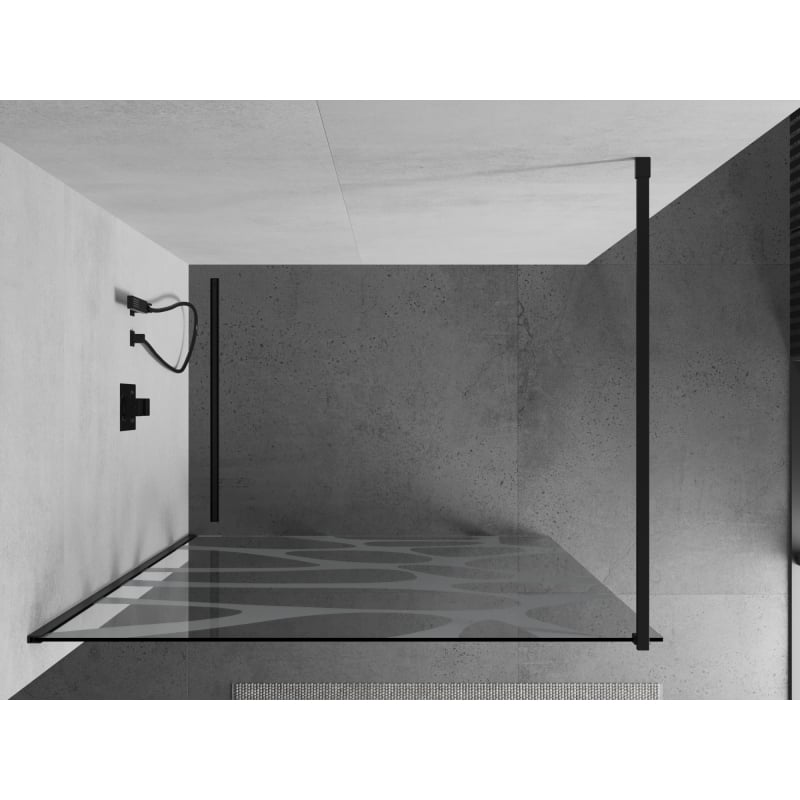 Mexen Kioto dušisein Walk-in 100 x 200 cm, valge laine 8 mm, must - 800-100-101-70-97