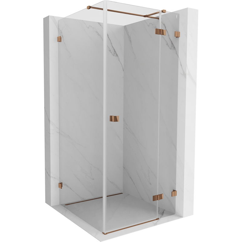Mexen Lunar T Duschkabine rechts öffnend 120 x 120 cm, transparent, Roségold - 834T-120-120-60-00-P