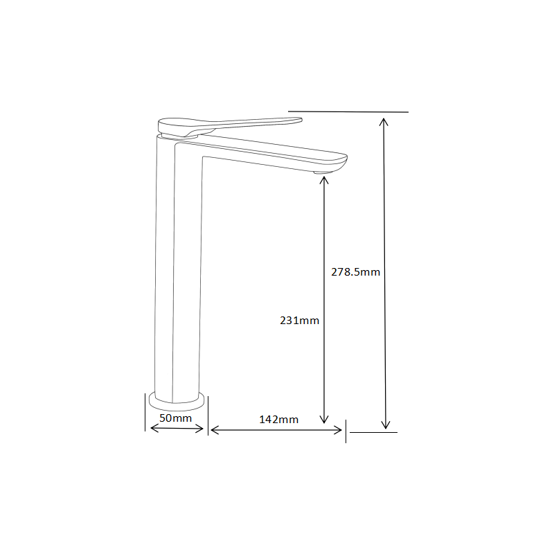 Mexen Largo high basin tap, black - 73710-70