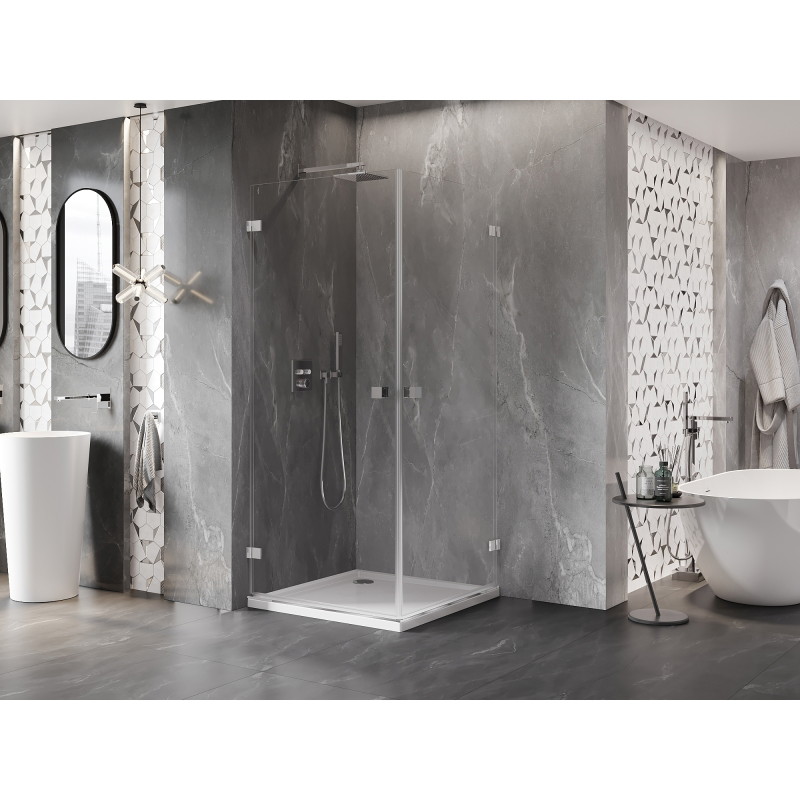 Mexen Lunar-B Duo pöörduv dušikabiin 75 x 75 cm, läbipaistev, kroom - 832-075L-075P-01-00