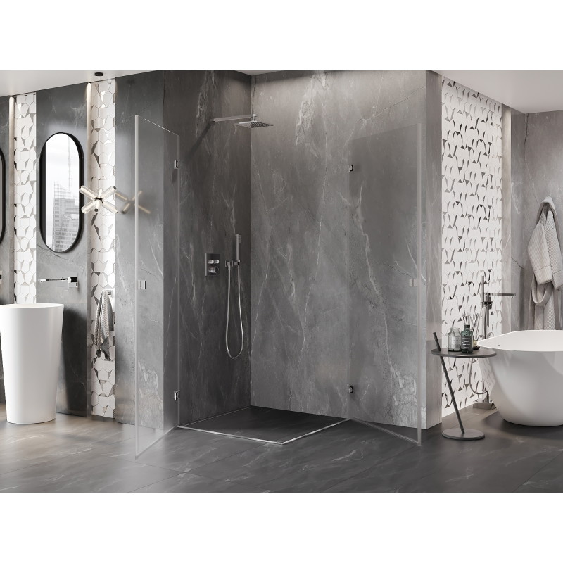Mexen Lunar-B Duo pöörduv dušikabiin 75 x 75 cm, läbipaistev, kroom - 832-075L-075P-01-00