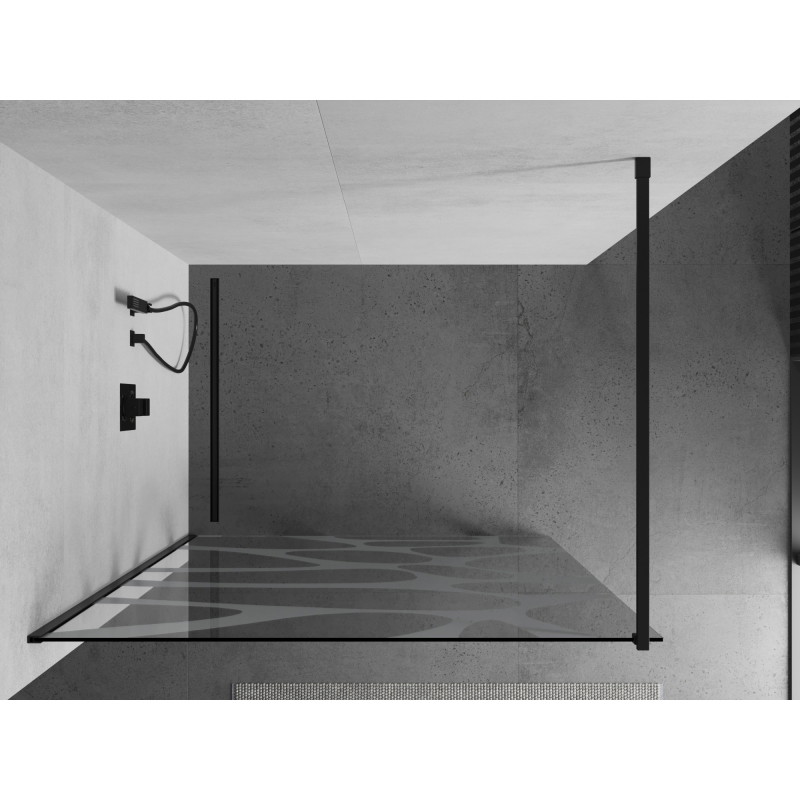 Mexen Kioto dušisein Walk-in 140 x 200 cm, valge laine 8 mm, must - 800-140-101-70-97