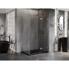 Mexen Lunar T desna kabina za tuš s otvaranjem 130 x 120 cm, prozirna, brušena bakrena - 834T-130-120-65-00-P
