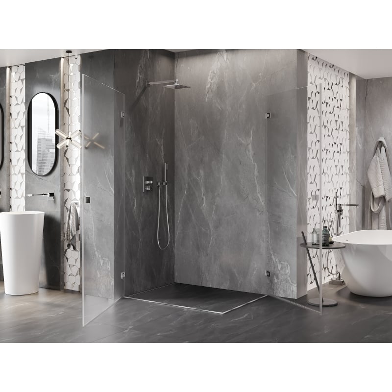 Mexen Lunar-B Duo kabina prysznicowa uchylna 85 x 80 cm, transparent, chrom - 832-085L-080P-01-00