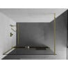 Mexen Kioto+ ścianka prysznicowa z półką Walk-in 80 x 200 cm, transparent, złota - 800-080-121-50-00