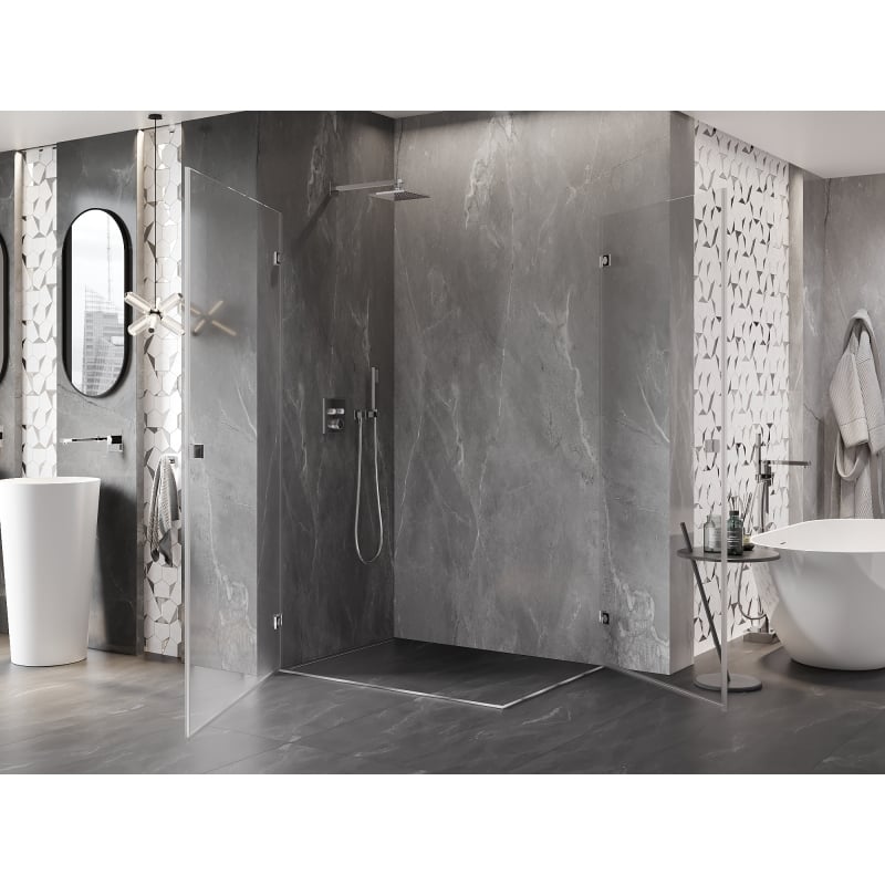 Mexen Lunar-B Duo klizna kabina za tuš 90 x 80 cm, prozirna, krom - 832-090L-080P-01-00