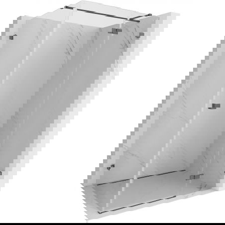 Mexen Lunar T Duschkabine klappbar rechts 120 x 70 cm, transparent, gebürstetes Gun Gray - 834T-120-070-66-00-P