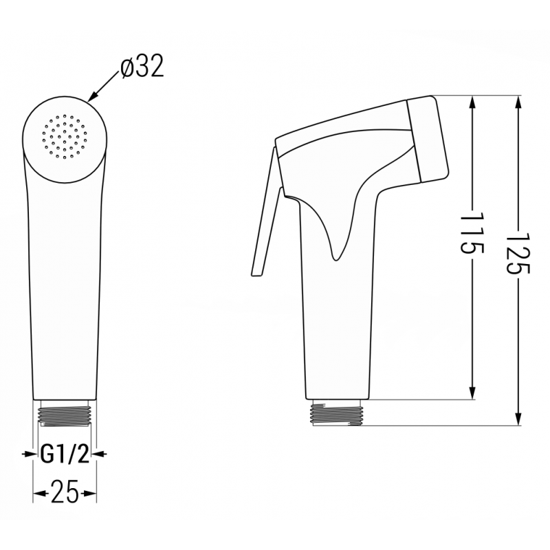 Mexen R-76 ducha de mano para bidé, dorada - 79576-50