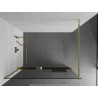 Mexen Kioto+ Shower wall with shelf Walk-in 110 x 200 cm, transparent, gold - 800-110-121-50-00