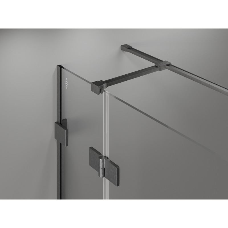 Mexen Lunar T desna preklopna tuš kabina 140 x 80 cm, prozirna, brušena pištol siva - 834T-140-080-66-00-P