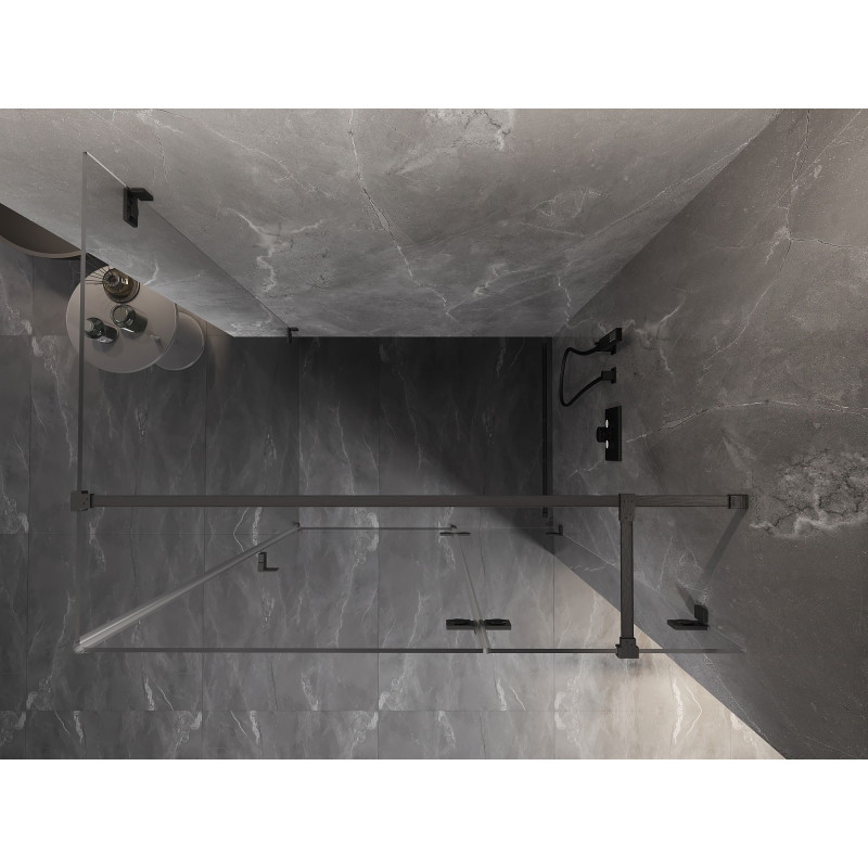 Mexen Lunar T tuš kabina na preklapanje desna 135 x 100 cm, prozirna, brušena pištoljsko siva - 834T-135-100-66-00-P