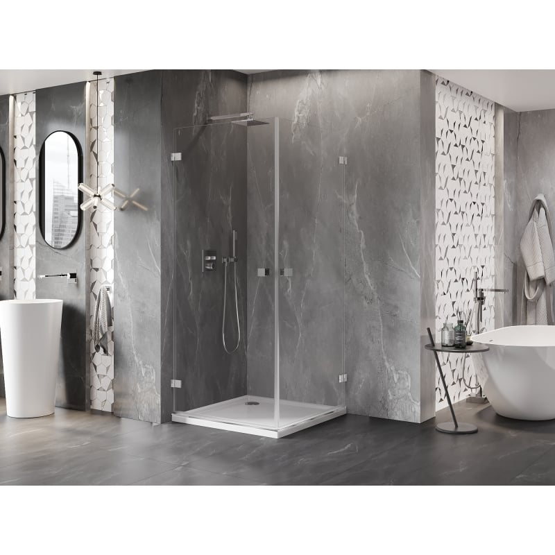 Mexen Lunar-B Duo kabina prysznicowa uchylna 85 x 85 cm, transparent, chrom - 832-085L-085P-01-00