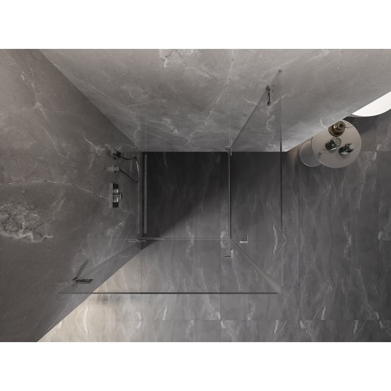 Mexen Lunar-B Duo Duschkabine, schwenkbar, 85 x 85 cm, transparent, Chrom - 832-085L-085P-01-00