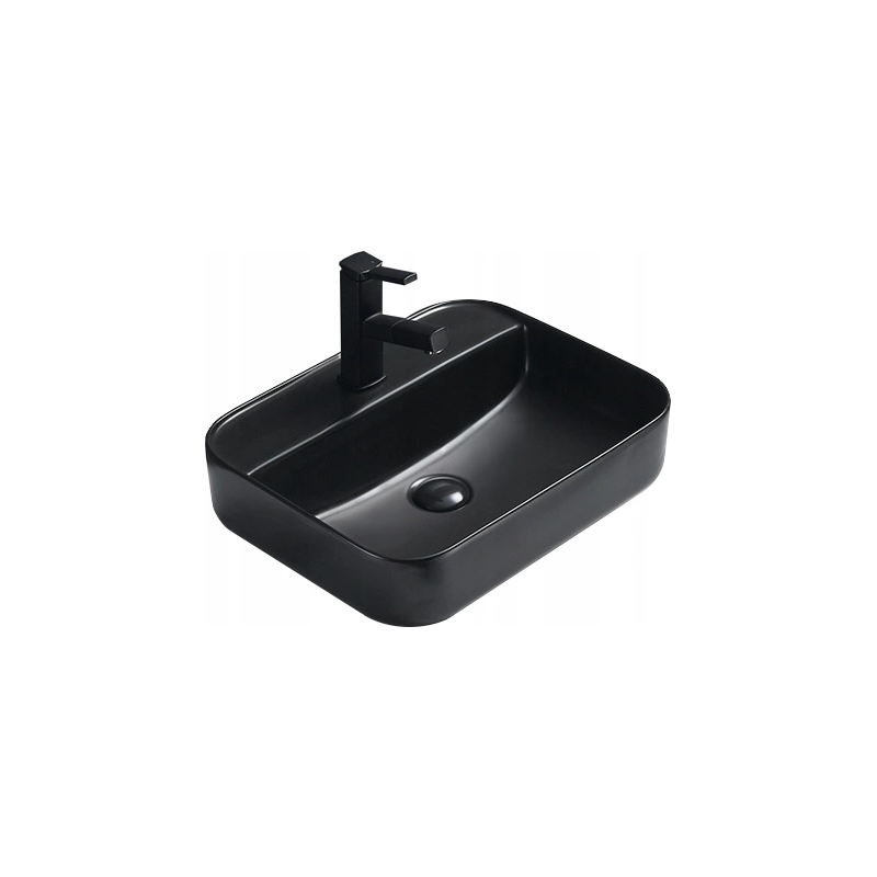Mexen Alba lavabo sobre encimera 50 x 40 cm, negro mate - 21955085