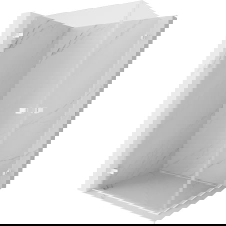 Mexen Lunar-B Duo draaideur douchecabine 85 x 75 cm, transparant, wit - 832-085L-075P-20-00