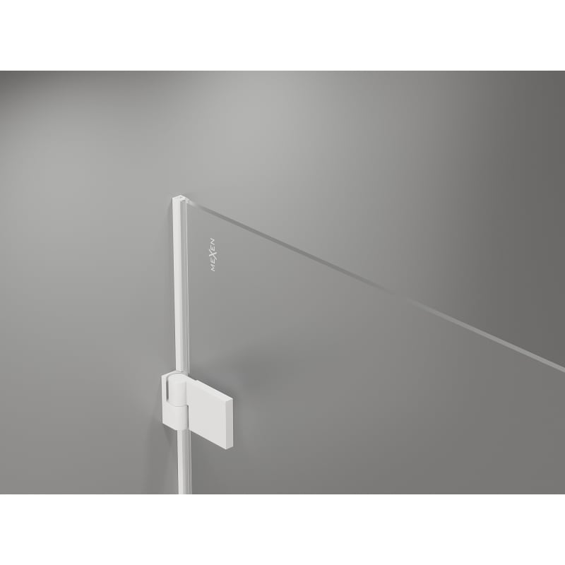 Mexen Lunar-B Duo dušikabiin, avanev, 85 x 80 cm, läbipaistev, valge - 832-085L-080P-20-00