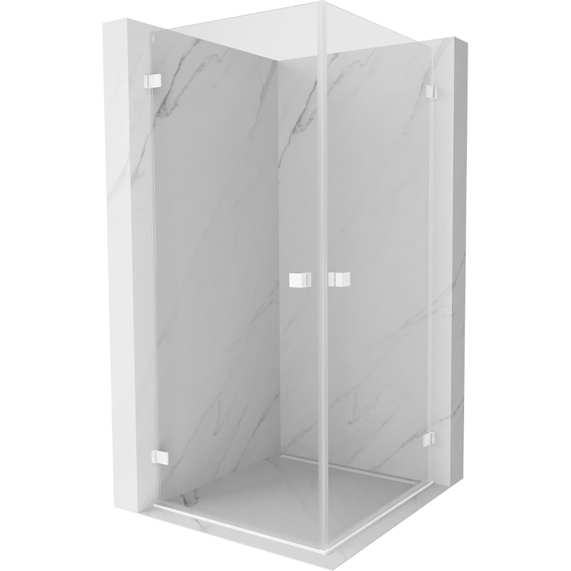 Mexen Lunar-B Duo Duschkabine, schwenkbar, 90 x 90 cm, transparent, weiß - 832-090L-090P-20-00