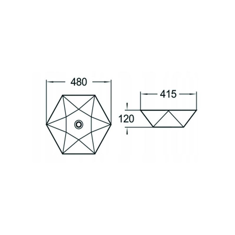 Mexen Mery Opbau-Waschbecken 48 x 41 cm, wäiss - 21984800
