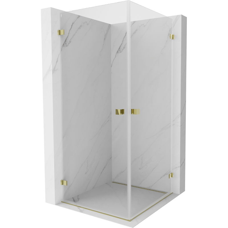 Mexen Lunar-B Duo Duschkabine mit Drehtür 70 x 70 cm, transparent, golden - 832-070L-070P-50-00