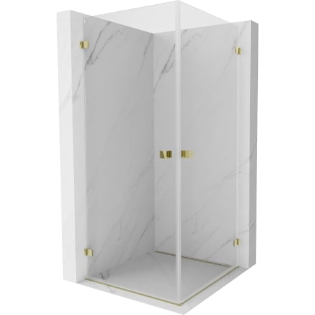Mexen Lunar-B Duo cabine de douche pivotante 75 x 75 cm, transparente, or - 832-075L-075P-50-00
