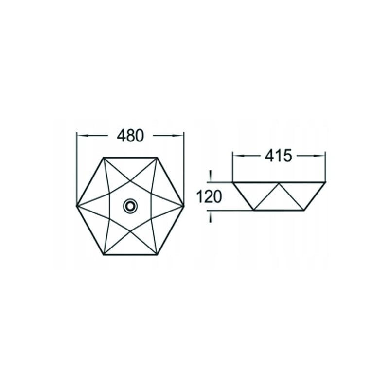 Mexen Mery bänktvättställ 48 x 41 cm, svart matt - 21984885
