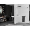 Mexen Kioto+ Duschabtrennung mit Ablage Walk-in 110 x 200 cm, Mattglas, Schwarz - 800-110-121-70-30