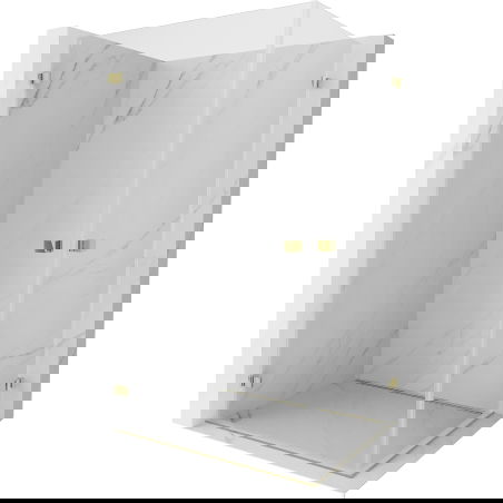 Mexen Lunar-B Duo Duschkabine, aufklappbar, 95 x 75 cm, transparent, gold - 832-095L-075P-50-00